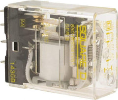 Square D - Electromechanical Plug-in General Purpose Relay - 12 Amp at 240 VAC, SPDT, 12 VDC - Exact Industrial Supply