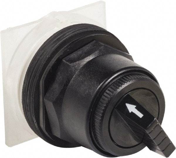 Schneider Electric - 1.18 Inch Mount Hole, 2 Position, Knob and Pushbutton Operated, Selector Switch Only - Black, Momentary (MO), without Contact Blocks, Anticorrosive, Weatherproof, Dust and Oil Resistant - Exact Industrial Supply