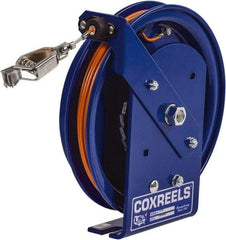 CoxReels - 5/32 Inch x 75 Ft. Stranded Cable Grounding Reel - Spring Driven Reel, Galvanized Steel Cable - Exact Industrial Supply