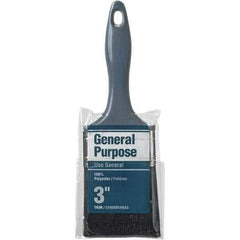 Rubberset - 3" Flat Synthetic Trim Brush - Plastic Beavertail Handle - Exact Industrial Supply