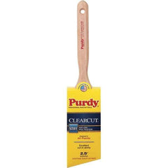 Purdy - 2-1/2" Angled Nylon/Polyester Trim Brush - Wood Fluted Handle - Exact Industrial Supply