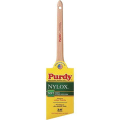 Bestt-Liebco - 3" Angled Synthetic Trim Brush - Wood Rattail Handle - Exact Industrial Supply
