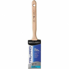 Bestt-Liebco - 2" Flat Nylon/Polyester Sash Brush - Wood Long Sash Handle - Exact Industrial Supply