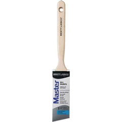 Bestt-Liebco - 1-1/2" Angled Nylon/Polyester Sash Brush - Wood Long Sash Handle - Exact Industrial Supply