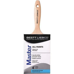 Bestt-Liebco - 4" Flat Nylon/Polyester Trim Brush - Wood Beavertail Handle - Exact Industrial Supply