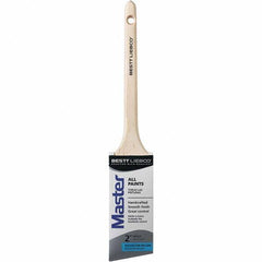Bestt-Liebco - 2" Angled Nylon/Polyester Sash Brush - Wood Rattail Handle - Exact Industrial Supply