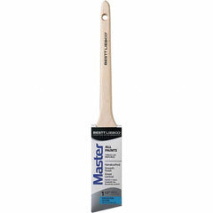 Bestt-Liebco - 1-1/2" Angled Nylon/Polyester Sash Brush - Wood Rattail Handle - Exact Industrial Supply