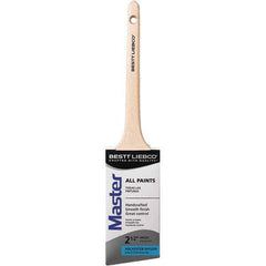 Bestt-Liebco - 2-1/2" Angled Nylon/Polyester Sash Brush - Wood Rattail Handle - Exact Industrial Supply