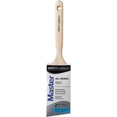 Bestt-Liebco - 2-1/2" Angled Nylon/Polyester Sash Brush - Wood Long Sash Handle - Exact Industrial Supply