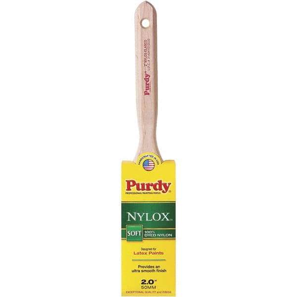 Purdy - 2" Flat Synthetic Trim Brush - Wood Fluted Handle - Exact Industrial Supply