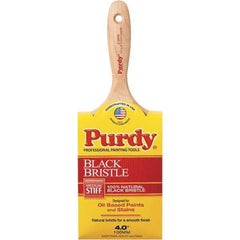 Purdy - 4" Flat Hog Wall Brush - 3-3/16" Bristle Length, 3-7/8" Wood Beavertail Handle - Exact Industrial Supply