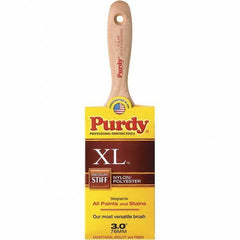 Purdy - 3" Flat Synthetic Wall Brush - 3-11/16" Bristle Length, 3-11/16" Wood Beavertail Handle - Exact Industrial Supply