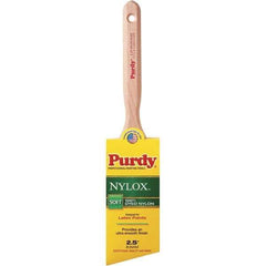 Purdy - 2-1/2" Angled Synthetic Trim Brush - 2-15/16" Bristle Length, 2-15/16" Wood Fluted Handle - Exact Industrial Supply