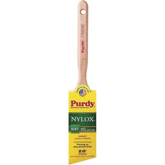 Purdy - 2" Angled Synthetic Trim Brush - 2-11/16" Bristle Length, 2-11/16" Wood Fluted Handle - Exact Industrial Supply