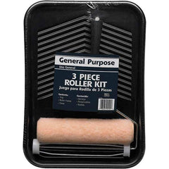 Bestt-Liebco - 3/8" Nap, Mini Roller Kit - 9" Wide, Includes Paint Tray, Roller Cover & Frame - Exact Industrial Supply