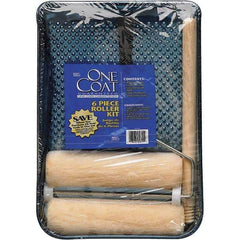 Bestt-Liebco - 12" Long, 3/8" Nap, Mini Roller Kit - 9" Wide, Metal Frame, Includes Paint Tray, Roller Cover & Frame - Exact Industrial Supply
