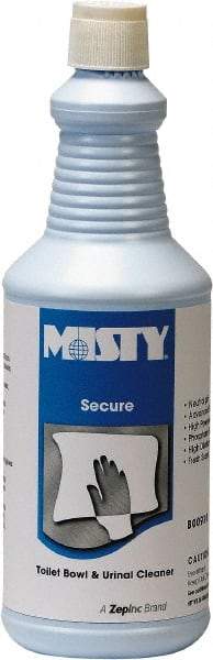 Misty - 32 oz Bottle Liquid Toilet Bowl Cleaner - Mint Scent, Disinfectant, Nonacidic, Toilets - Exact Industrial Supply