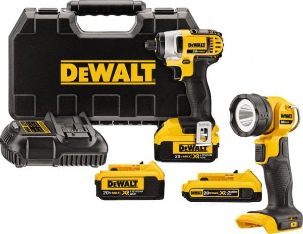 DeWALT - 20 Volt Cordless Tool Combination Kit - Exact Industrial Supply