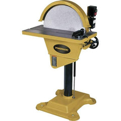 Jet - 20" Diam, 1,720 RPM, Single Phase Disc Sanding Machines - 10-1/2" Long Table x 27-1/2" Table Width, - Exact Industrial Supply