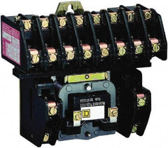 Square D - No Enclosure, 10 Pole, Electrically Held Lighting Contactor - 20 A (Tungsten), 30 A (Fluorescent), 110 VAC at 50 Hz, 120 VAC at 60 Hz, 10NO Contact Configuration - Exact Industrial Supply
