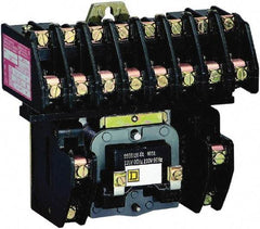 Square D - No Enclosure, 10 Pole, Electrically Held Lighting Contactor - 20 A (Tungsten), 30 A (Fluorescent), 277 VAC at 60 Hz, 10NO Contact Configuration - Exact Industrial Supply