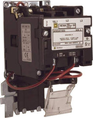 Square D - 110 Coil VAC at 50 Hz, 120 Coil VAC at 60 Hz, 9 Amp, Nonreversible Open Enclosure NEMA Motor Starter - 2 hp at 1 Phase - Exact Industrial Supply
