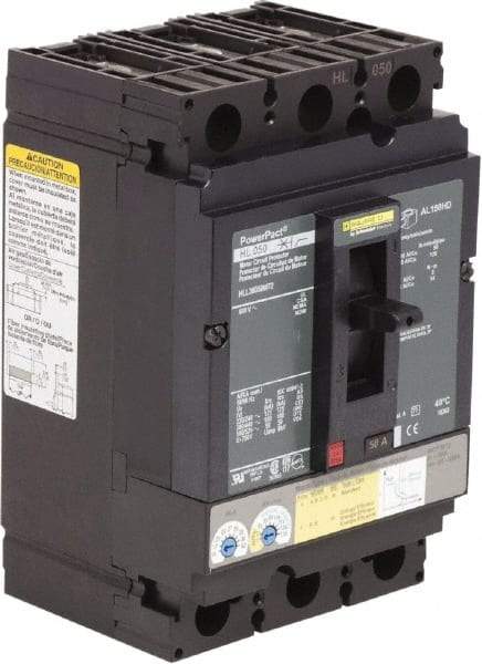 Square D - 50 Amp, 600 V, 3 Pole, Panel Mount Circuit Breaker - Electronic Trip, Multiple Breaking Capacity Ratings - Exact Industrial Supply