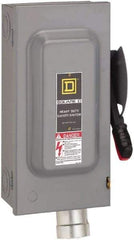 Square D - 60 Amp, 600 VAC, 3 Pole Fused Safety Switch - NEMA 12, 50 hp at 600 VAC (Triple Phase) - Exact Industrial Supply
