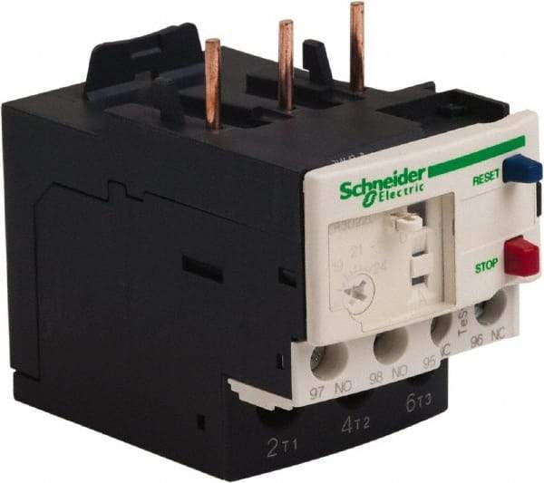 Schneider Electric - 3 Pole, NEMA Size 0-1, 16 to 24 Amp, 690 VAC, Thermal NEMA Overload Relay - Trip Class 20, For Use with LC1D18, LC1D25, LC1D32 and LC1D38 - Exact Industrial Supply