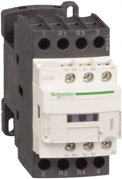 Schneider Electric - 4 Pole, 220 Coil VDC, 40 Amp at 440 VAC, Nonreversible IEC Contactor - Bureau Veritas, CCC, CSA, CSA C22.2 No. 14, DNV, EN/IEC 60947-4-1, EN/IEC 60947-5-1, GL, GOST, LROS, RINA, RoHS Compliant, UL 508, UL Listed - Exact Industrial Supply