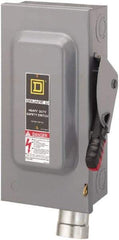 Square D - 60 Amp, 600 VAC, 3 Pole Fused Safety Switch - NEMA 1, 50 hp at 600 VAC (Triple Phase) - Exact Industrial Supply