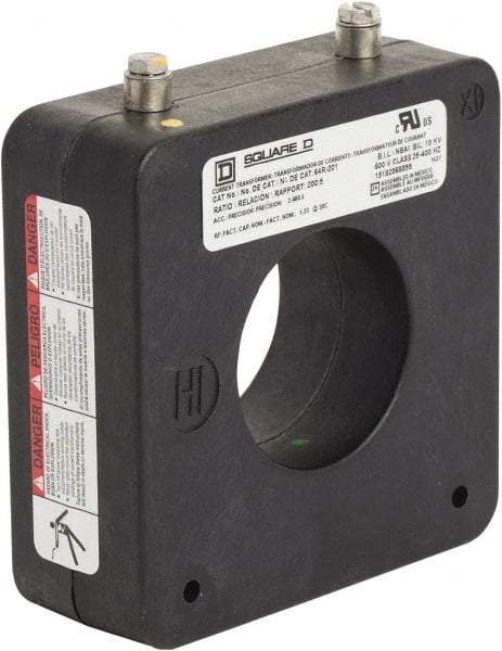 Square D - 200 Amp AC Input, 5 Amp AC Output, Panel Meter Donut Current Transformer - Screw Terminal - Exact Industrial Supply