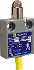 Square D - SPDT, NC/NO, 240 VAC, Prewired Terminal, Roller Plunger Actuator, General Purpose Limit Switch - 1 NEMA Rating, IP20 IPR Rating, 18 Ounce Operating Force - Exact Industrial Supply