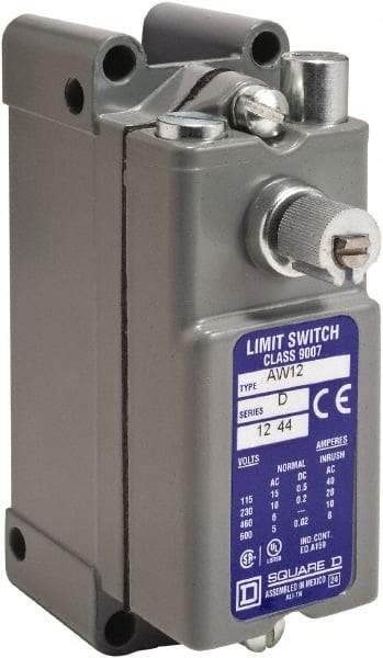 Square D - DPST, 2NC/2NO, 600 VAC, Screw Terminal, Rotary Head Actuator, General Purpose Limit Switch - 1, 2, 4, 12, 13 NEMA Rating, IP65 IPR Rating, Surface Mount - Exact Industrial Supply