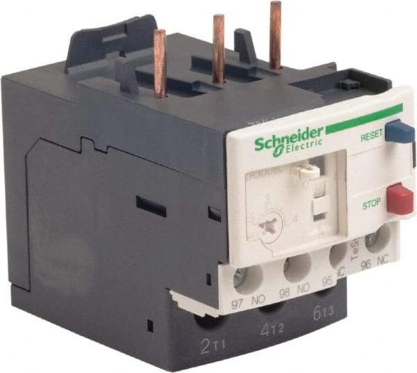 Schneider Electric - 3 Pole, NEMA Size 00-1, 2.5 to 4 Amp, 690 VAC, Thermal NEMA Overload Relay - Trip Class 20, For Use with LC1D09, LC1D12, LC1D18, LC1D25, LC1D32 and LC1D38 - Exact Industrial Supply