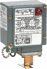 Square D - 4, 13 and 4X NEMA Rated, SPDT, 1.5 to 75 psi, Electromechanical Pressure and Level Switch - Fixed Pressure, 120 VAC at 6 Amp, 125 VDC at 0.22 Amp, 240 VAC at 3 Amp, 250 VDC at 0.27 Amp, 1/4 Inch Connector, Screw Terminal, For Use with 9012G - Exact Industrial Supply