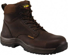 Dr. Martens - Men's Size 7 Medium Width Composite Work Boot - Brown, Leather Upper, Rubber Outsole, 7" High, Dielectric, Hot Weather, Non-Slip - Exact Industrial Supply