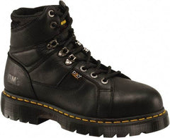 Dr. Martens - Men's Size 7 Wide Width Steel Work Boot - Black, Leather Upper, PVC Outsole, 7" High, Hot Weather, Non-Slip, Electrostatic Dissipative (ESD) - Exact Industrial Supply