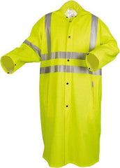MCR Safety - Size XL, Lime, Rain, High Visibility Coat - 58" Chest, 2 Pockets, Detachable Hood - Exact Industrial Supply