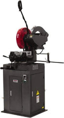 Jet - 2 Cutting Speeds, 350mm Blade Diam, Cold Saw - 1,750 & 3,500 RPM Blade Speed, Floor Machine, 3 Phase, Compatible with Non-Ferrous Material - Exact Industrial Supply