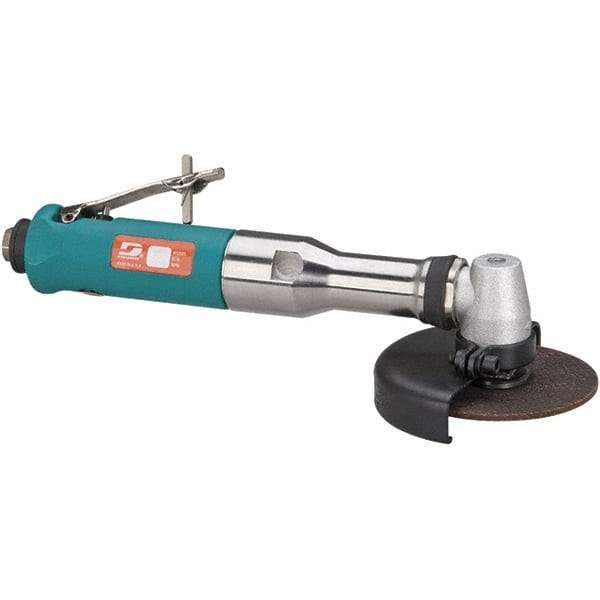 Dynabrade - 4" Wheel Diam, 13,500 RPM, Pneumatic Cutoff & Cutoff-Grinder Tool - Right Angle Handle, 1/4 NPT Inlet - Exact Industrial Supply