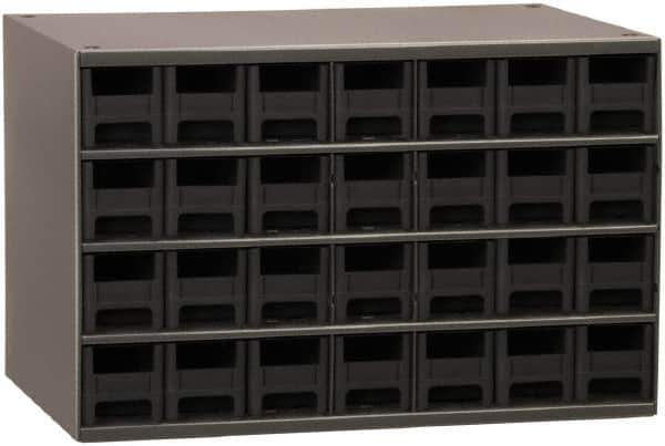 Akro-Mils - 28 Drawer, Small Parts Cabinet - 11" Deep x 17" Wide x 11" High - Exact Industrial Supply