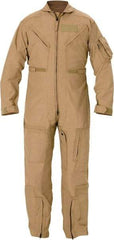 PROPPER - Size 52 Long, Tan, Zipper Front, Flame Resistant Coveralls - Nomex, Open Wrists and Ankles, 6 Pockets - Exact Industrial Supply