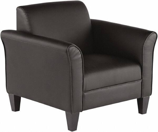 ALERA - Black Leather Guest Chair - 35" Wide x 32" High - Exact Industrial Supply