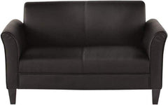 ALERA - Black Leather Guest Sofa - 55-1/2" Wide x 32" High - Exact Industrial Supply