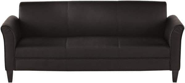 ALERA - Black Leather Guest Sofa - 77" Wide x 32" High - Exact Industrial Supply