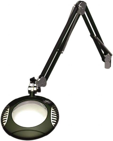 O.C. White - 43 Inch, Spring Suspension, Clamp on, LED, Racing Green, Magnifying Task Light - 8 Watt, 7.5 and 15 Volt, 2x Magnification, 6 Inch Long - Exact Industrial Supply