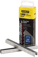 Stanley Bostitch - 0.38" Leg Length, Steel Staple Gun Staples - 80 Sheet Capacity, For Use with Stanley TR150 - Exact Industrial Supply