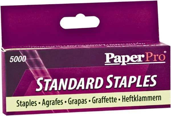 PaperPro - 1/4" Leg Length, Steel Standard Staples - 28 Sheet Capacity, For Use with All Standard Full-Strip Staplers - Exact Industrial Supply