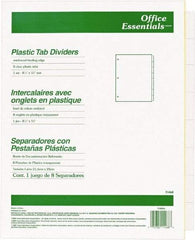 Office Essentials - 11 x 8 1/2" 8 Tabs, 3-Hole Punched, Customizable Divider - Clear Tabs, Buff Folder - Exact Industrial Supply